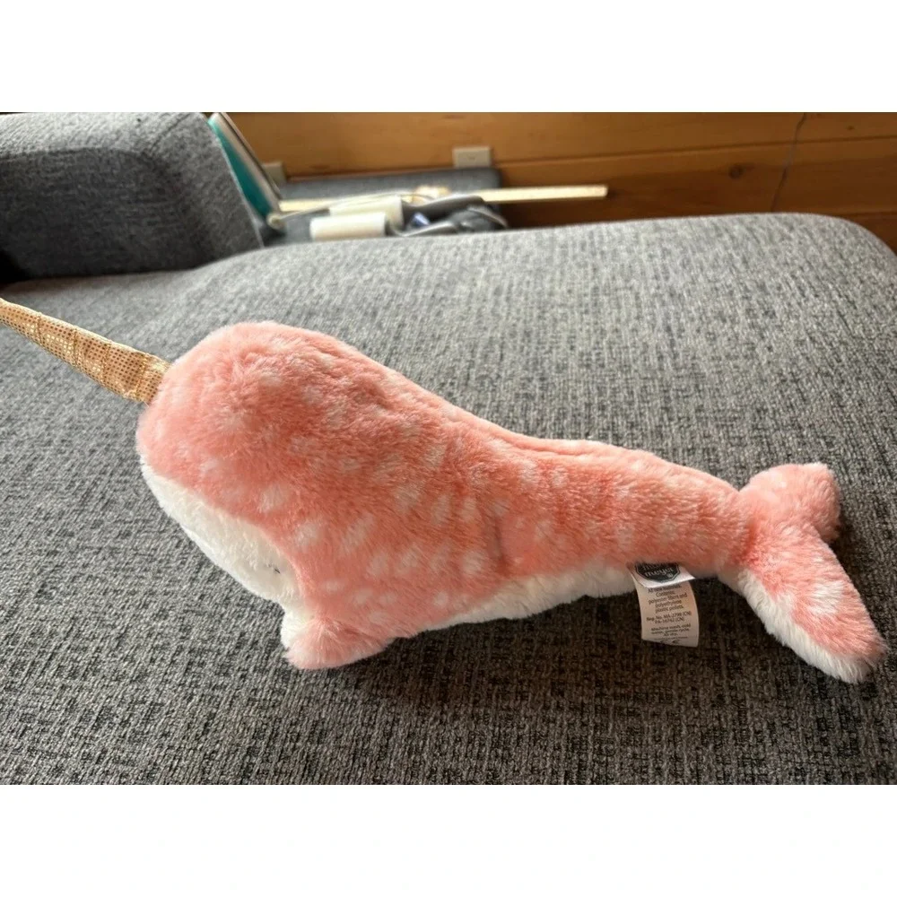Mary Meyer Narwhal Coral White Sparkle‎ Horn Toy Kids Childrens Stuffed Animal